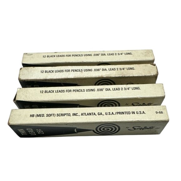 Vintage Scripto Pencil Lead Bundle 4 Thin Lead, 1 Thick‎ Lead, Pencil Refill Kit - Picture 4 of 8